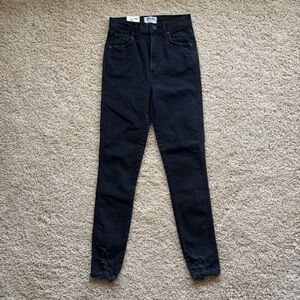 AGOLDE Roxanne Skinny Jeans Womens 25 Black High Rise Organic Cotton